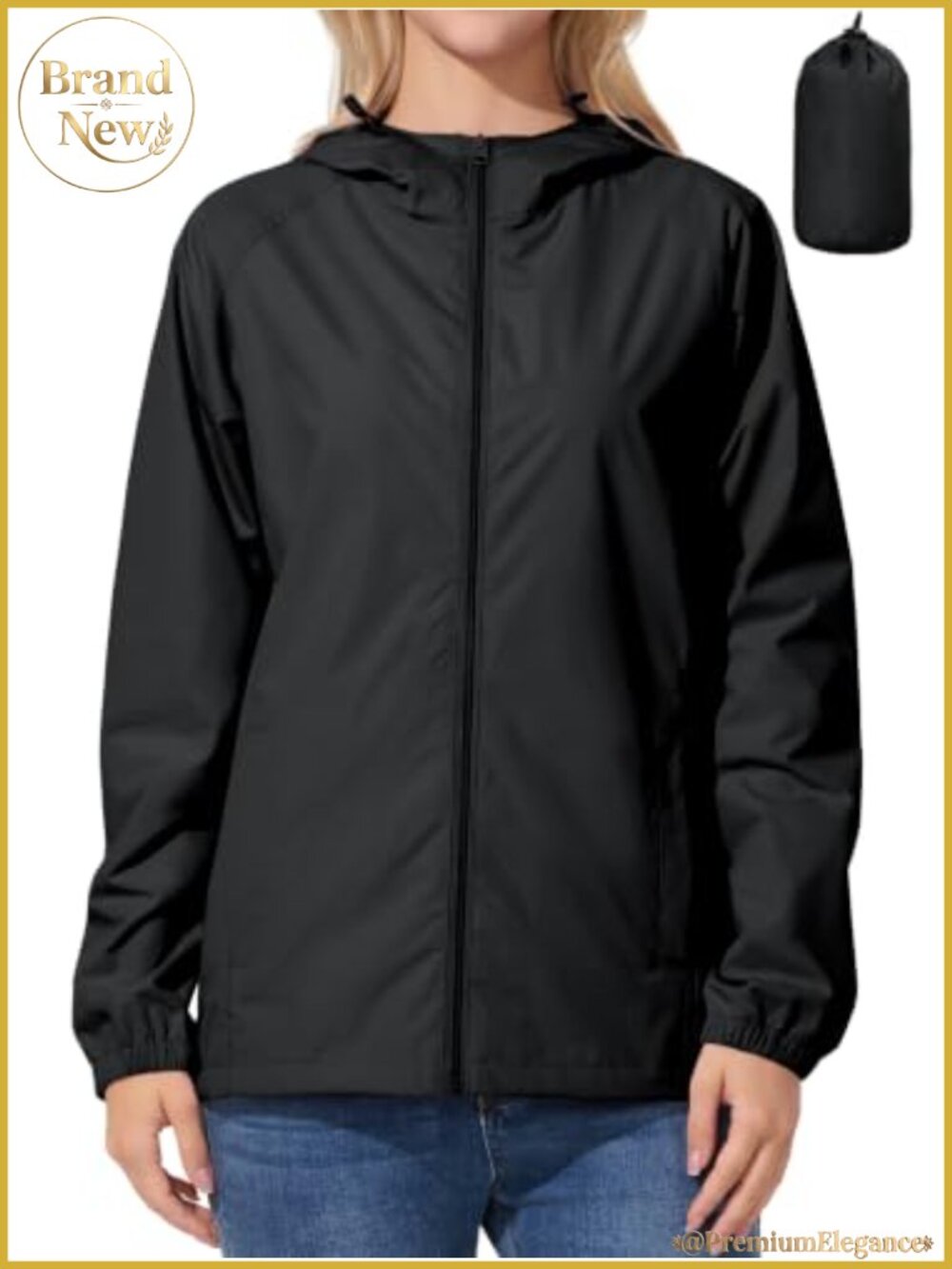 Women's Waterproof Lightweight Packable Rain Jacket with Hood